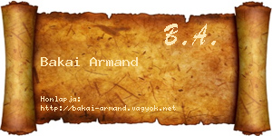 Bakai Armand névjegykártya